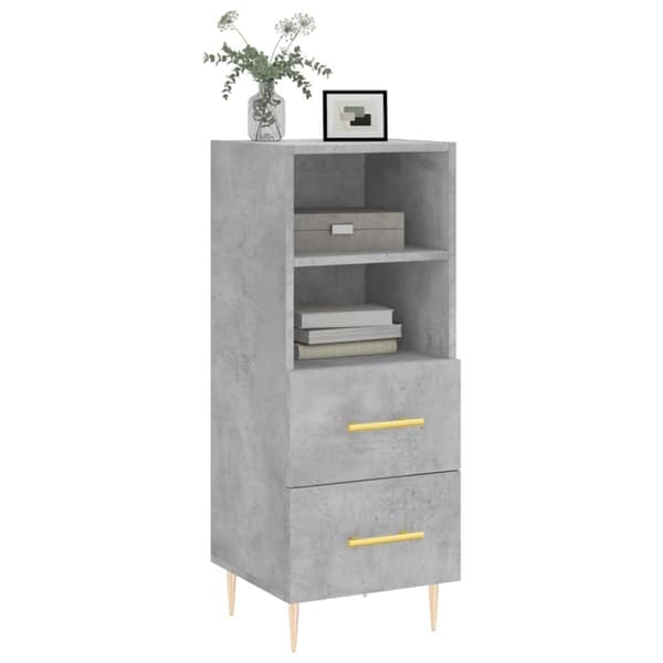 skænk 34,5x34x90 cm konstrueret træ betongrå