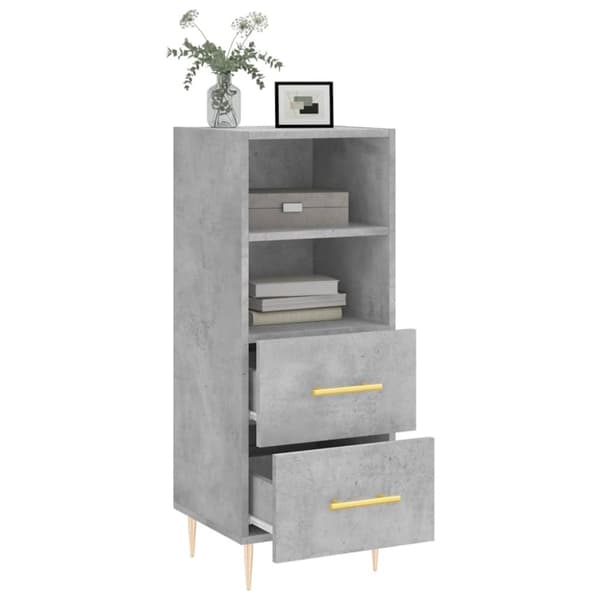 skænk 34,5x34x90 cm konstrueret træ betongrå
