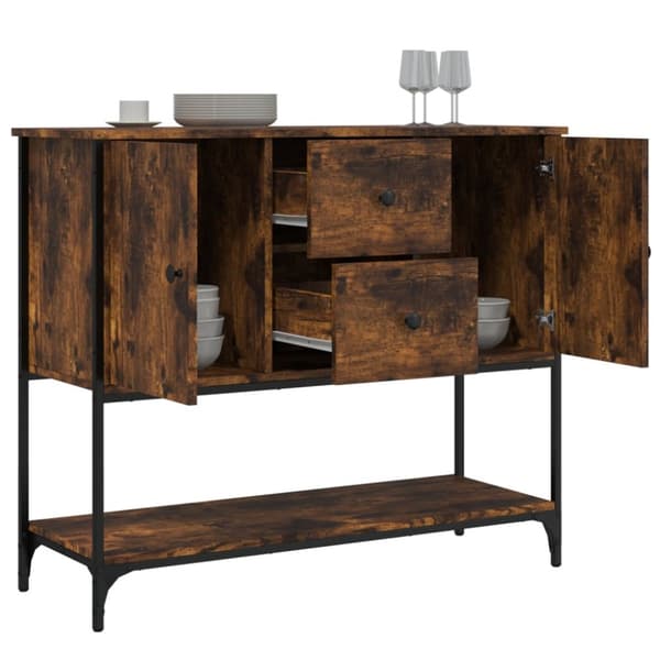skænk 100x36x85 cm konstrueret træ røget egetræsfarve