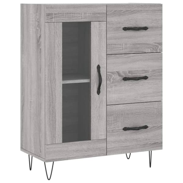 højskab 69,5x34x180 cm konstrueret træ grå sonoma-eg
