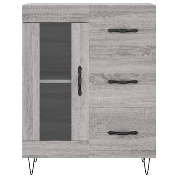 højskab 69,5x34x180 cm konstrueret træ grå sonoma-eg