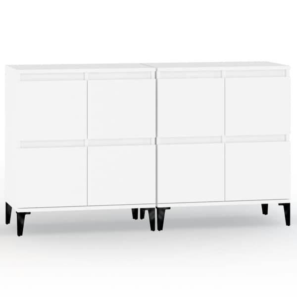 skænke 2 stk. 60x35x70 cm konstrueret træ hvid