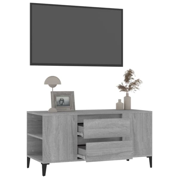 Tv-bänk grå sonoma 102x44,5x50 cm konstruerat trä
