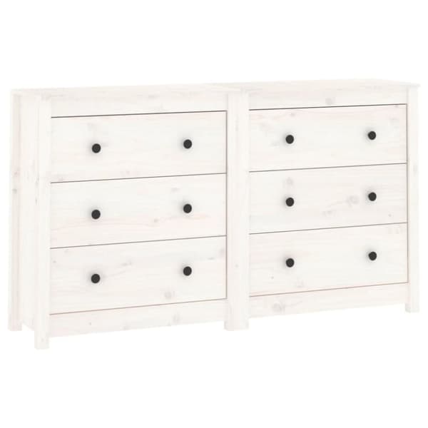 skænk 140x35x80 cm massivt fyrretræ hvid