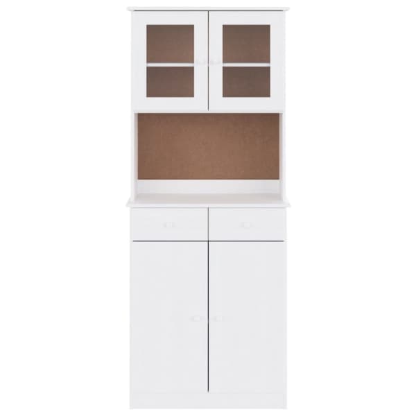 højskab ALTA 77x35x188 cm massivt fyrretræ hvid