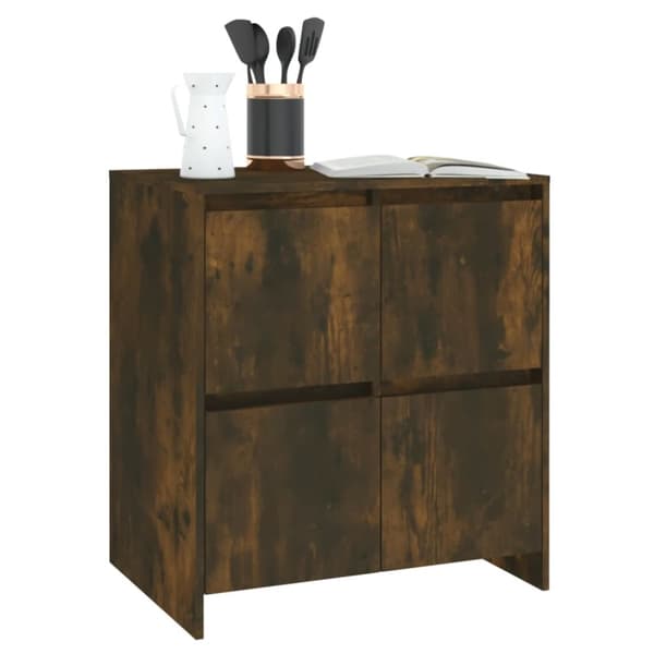 skænke 2 stk. 70x41x75 cm konstrueret træ røget egetræsfarve