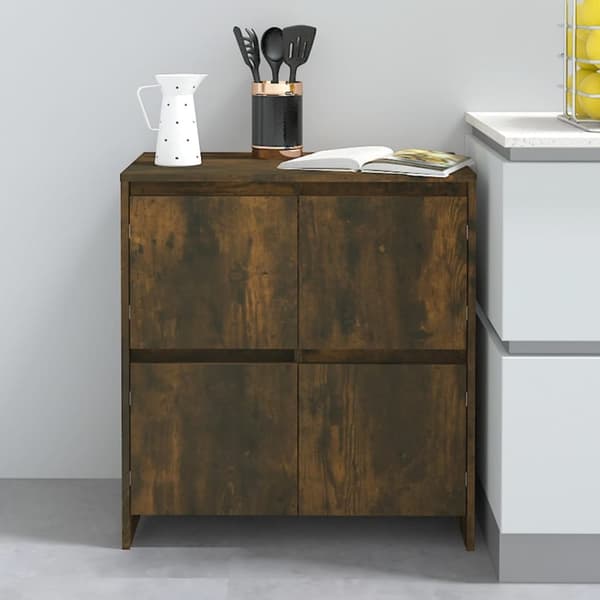 skænke 2 stk. 70x41x75 cm konstrueret træ røget egetræsfarve