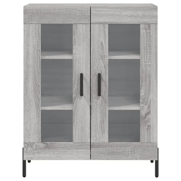 højskab 69,5x34x180 cm konstrueret træ grå sonoma-eg