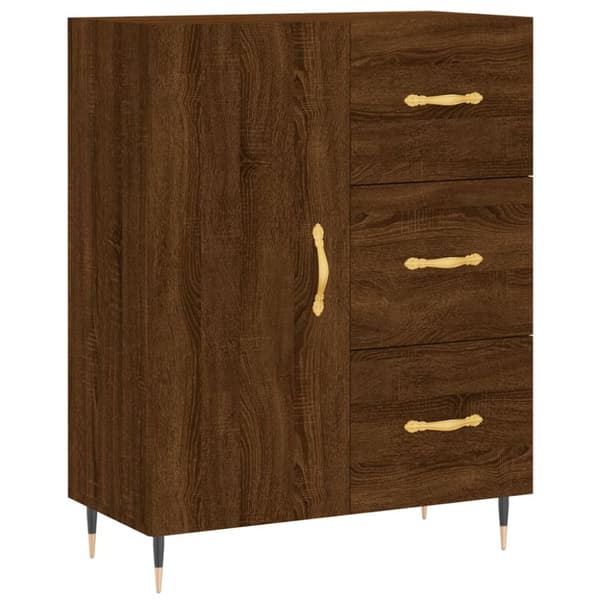 Kaappi ruskea tammi 69,5x34x180 cm tekninen puu