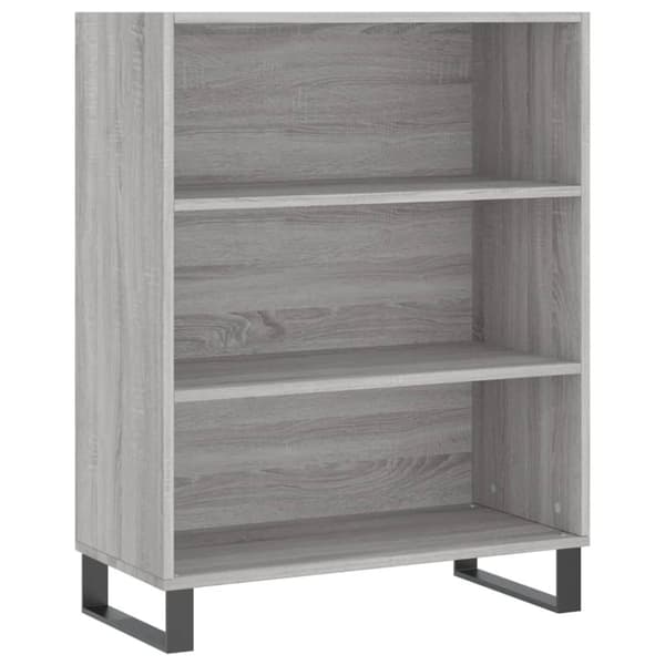 reol 69,5x32,5x180 cm konstrueret træ grå sonoma-eg