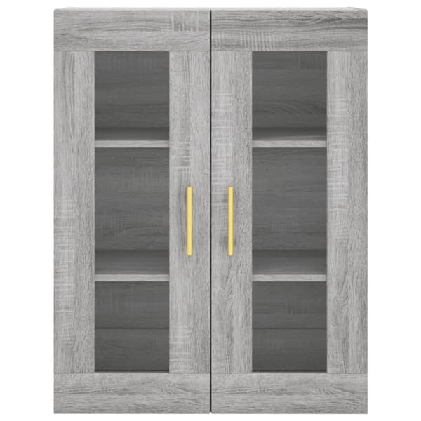 højskab 69,5x34x180 cm konstrueret træ grå sonoma-eg
