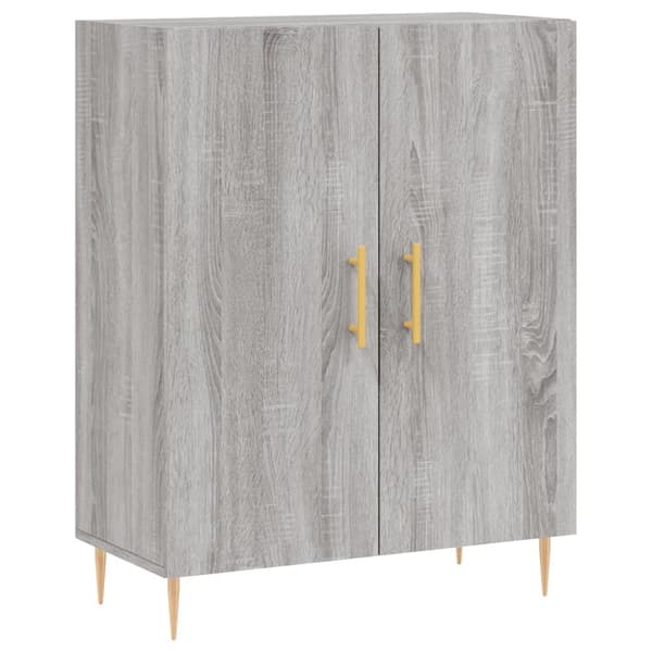 højskab 69,5x34x180 cm konstrueret træ grå sonoma-eg