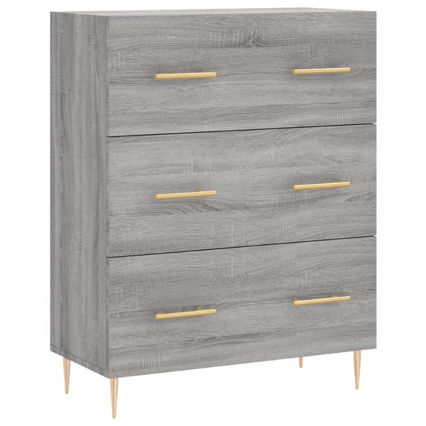 højskab 69,5x34x180 cm konstrueret træ grå sonoma-eg