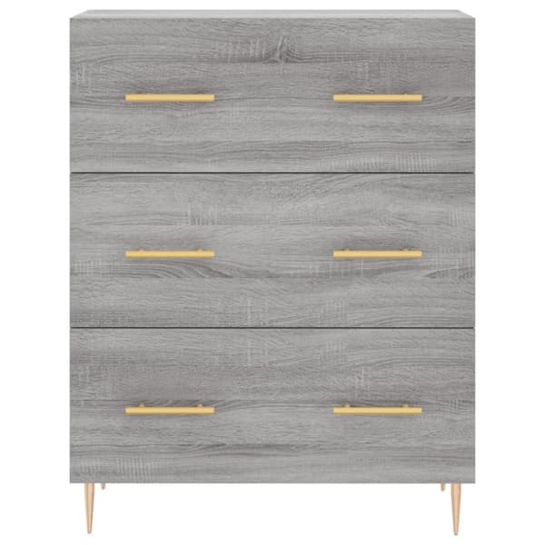 højskab 69,5x34x180 cm konstrueret træ grå sonoma-eg