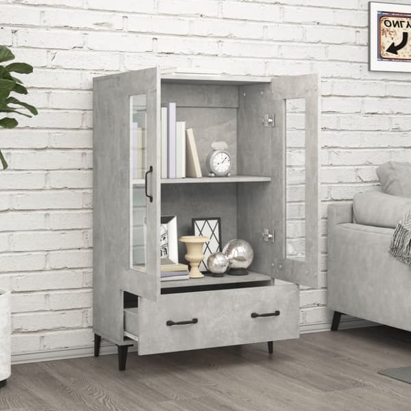 skab 70x31x115 cm konstrueret træ betongrå