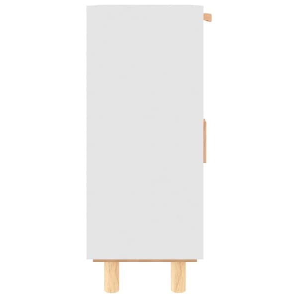 Skänk vit 60x30x75 cm massiv furu och naturlig rotting