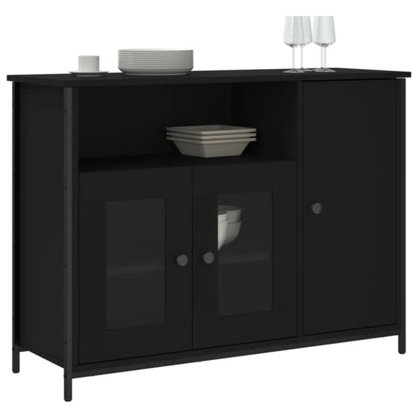 skænk 100x35x75 cm konstrueret træ sort