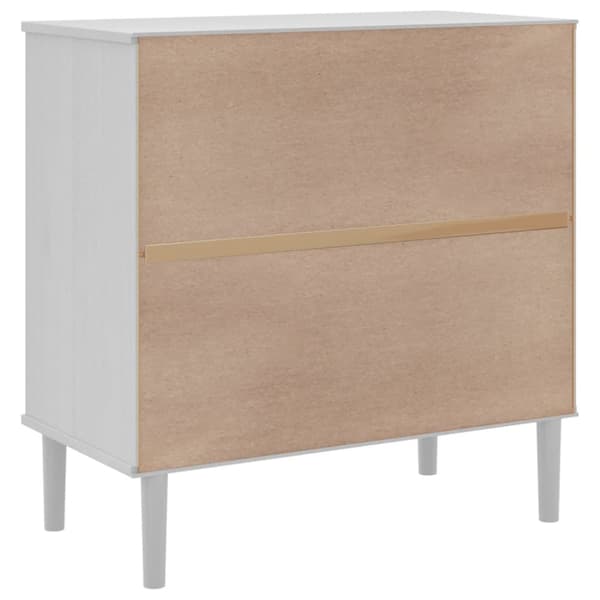 skænk SENJA 80x40x80 cm rattan-look massivt fyrretræ hvid