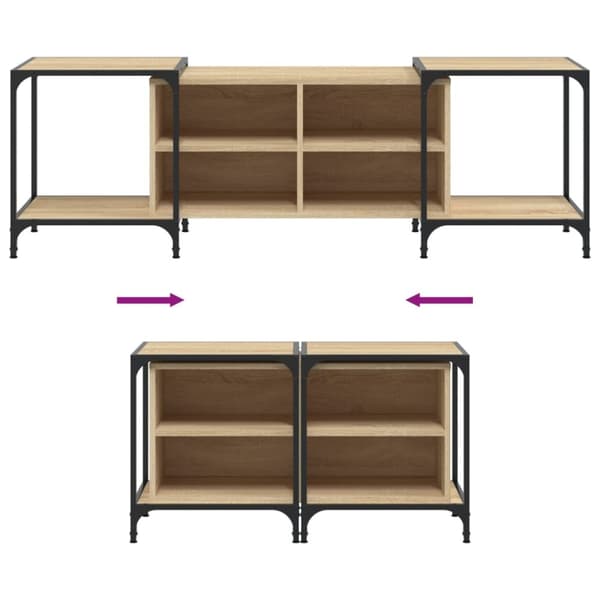TV-taso Sonoma-tammi 153x37x50 cm tekninen puu