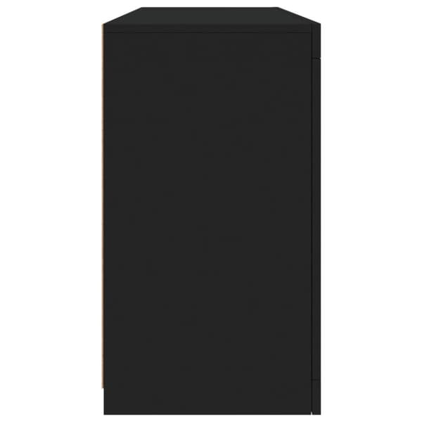 skænk med LED-lys 142,5x37x67 cm sort