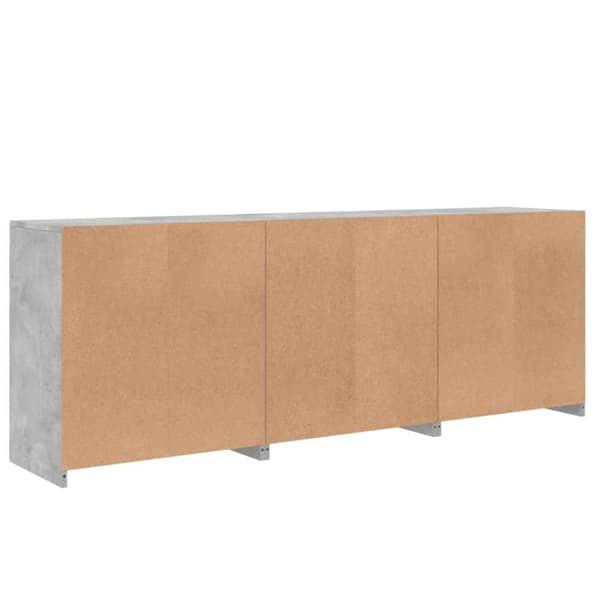 skænk med LED-lys 181,5x37x67 cm betongrå