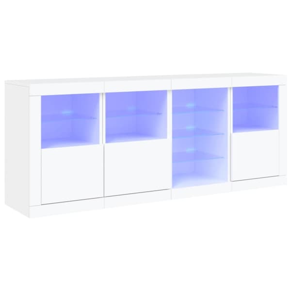 Skänk med LED-belysning vit 164x37x67 cm