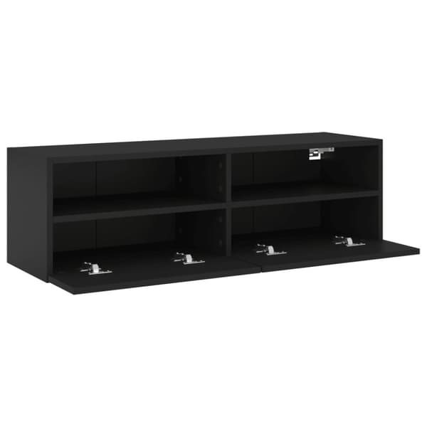 Väggmonterad tv-bänk svart 100x30x30 cm konstruerat trä