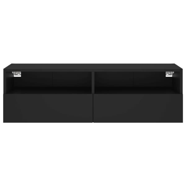 Väggmonterad tv-bänk svart 100x30x30 cm konstruerat trä