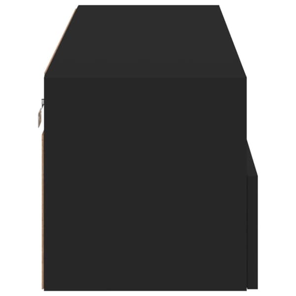Väggmonterad tv-bänk svart 100x30x30 cm konstruerat trä