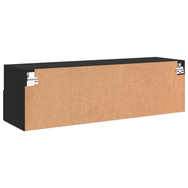 Väggmonterad tv-bänk svart 100x30x30 cm konstruerat trä