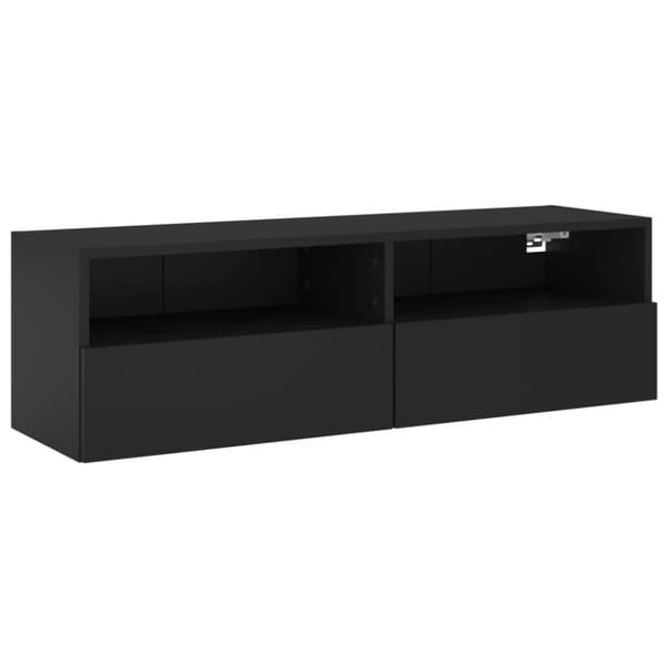 Väggmonterad tv-bänk svart 100x30x30 cm konstruerat trä