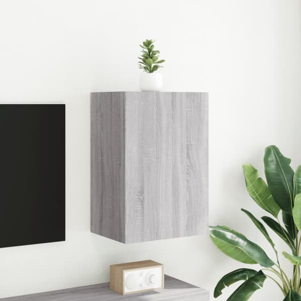 Väggmonterad tv-bänk grå sonoma 40,5x30x60 cm konstruerat trä