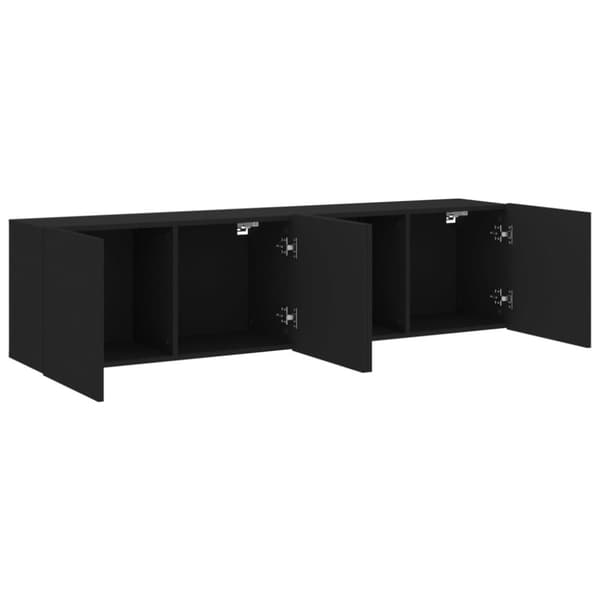 Väggmonterad tv-bänk 2 st svart 80x30x41 cm