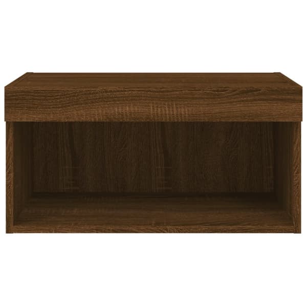 Tv-bänk med LED-belysning brun ek 60x30x30 cm
