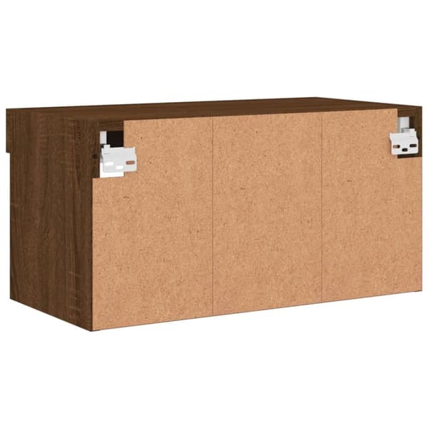 Tv-bänk med LED-belysning brun ek 60x30x30 cm