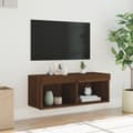 Pikkukuva 5 / 10: TV-taso LED-valoilla ruskea tammi 80x30x30 cm