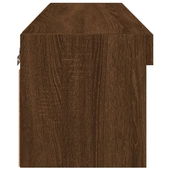 TV-taso LED-valoilla ruskea tammi 80x30x30 cm