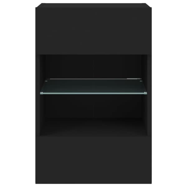 TV-seinäkaappi LED-valoilla musta 40x30x60,5 cm