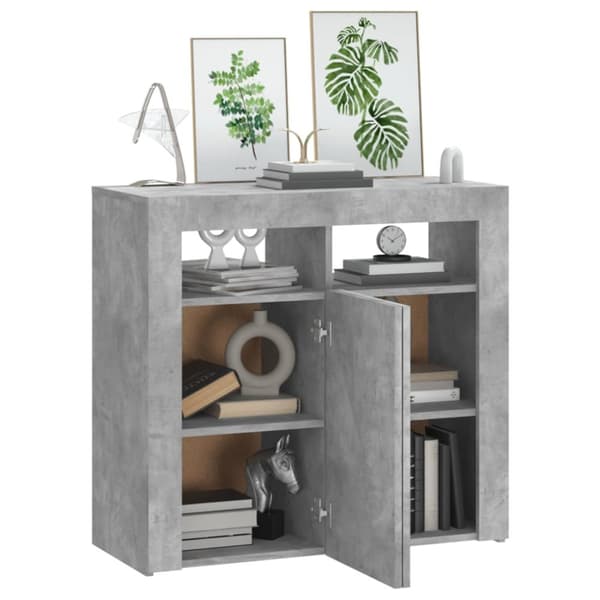 Senkki LED-valoilla betoninharmaa 80x35x75 cm
