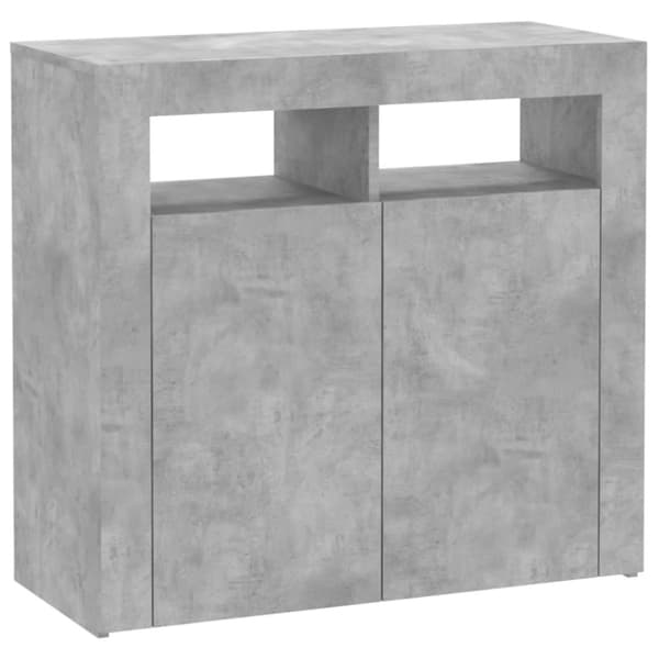 Senkki LED-valoilla betoninharmaa 80x35x75 cm