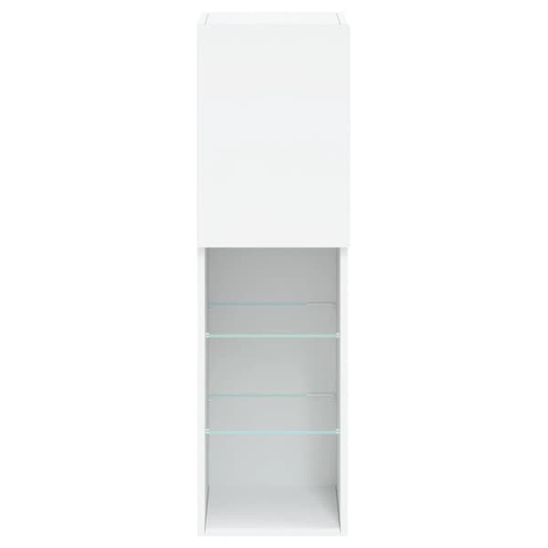 TV-bänk med LED-belysning 2 st vit 30,5x30x102 cm