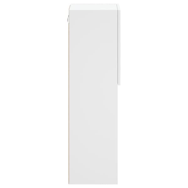 TV-bänk med LED-belysning 2 st vit 30,5x30x102 cm