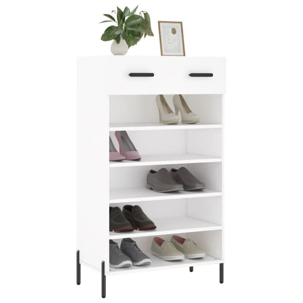 skoreol 60x35x105 cm konstrueret træ hvid
