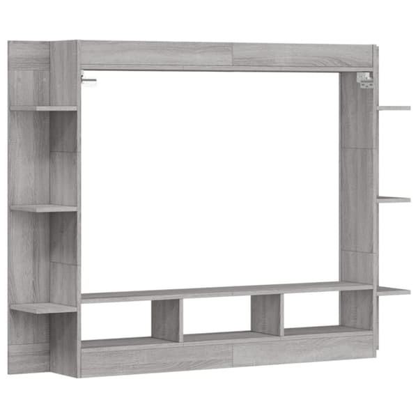 tv-møbel 152x22x113 cm konstrueret træ grå sonoma-eg