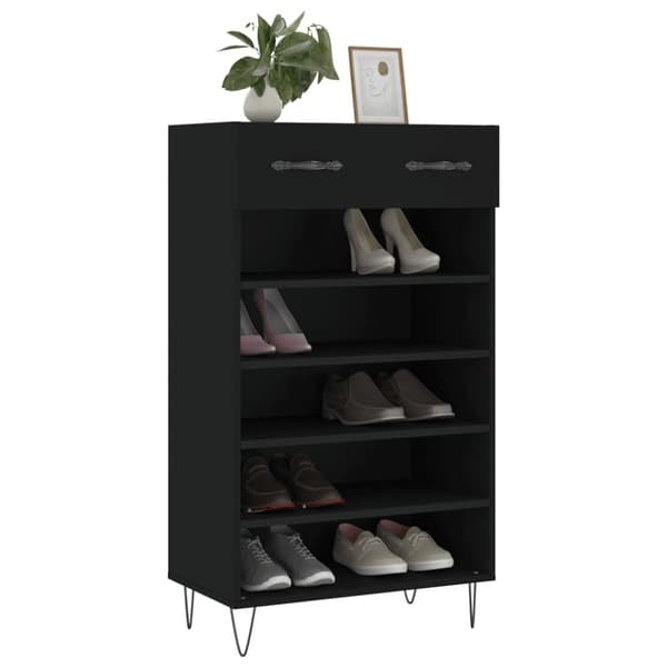 skoreol 60x35x105 cm konstrueret træ sort