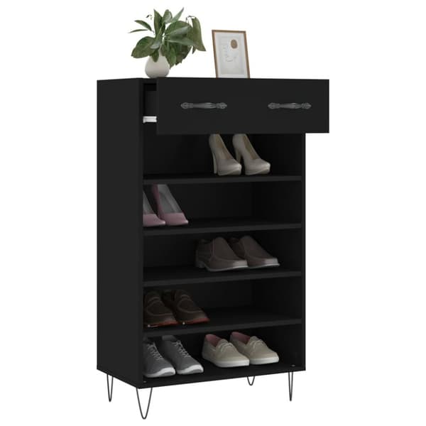 skoreol 60x35x105 cm konstrueret træ sort