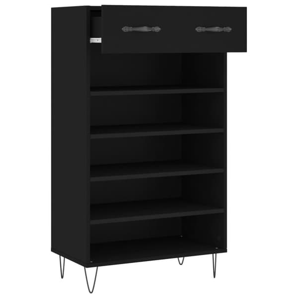 skoreol 60x35x105 cm konstrueret træ sort