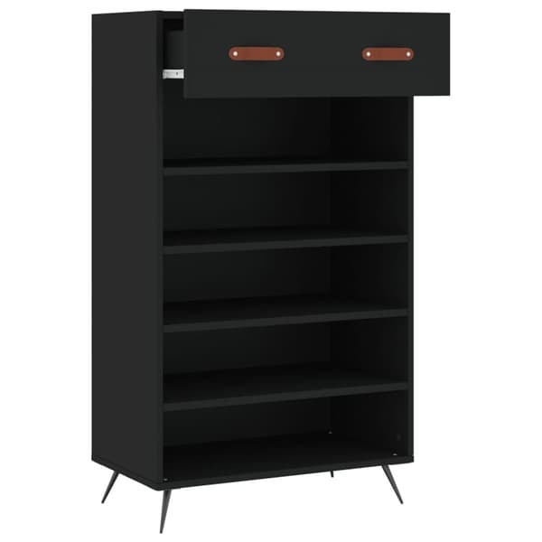 Kenkäkaappi musta 60x35x105 cm tekninen puu