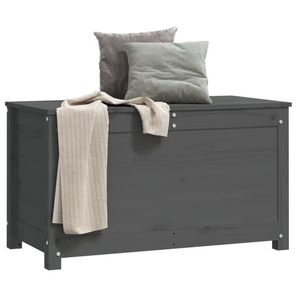 opbevaringskasse 80x40x45,5 cm massivt fyrretræ grå