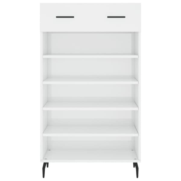 Skoskåp vit högglans 60x35x105 cm konstruerat trä